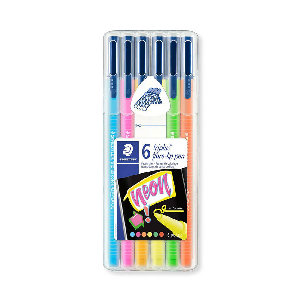 Staedtler triplus couleur fibre-tip stylo assorti néon (6pk)