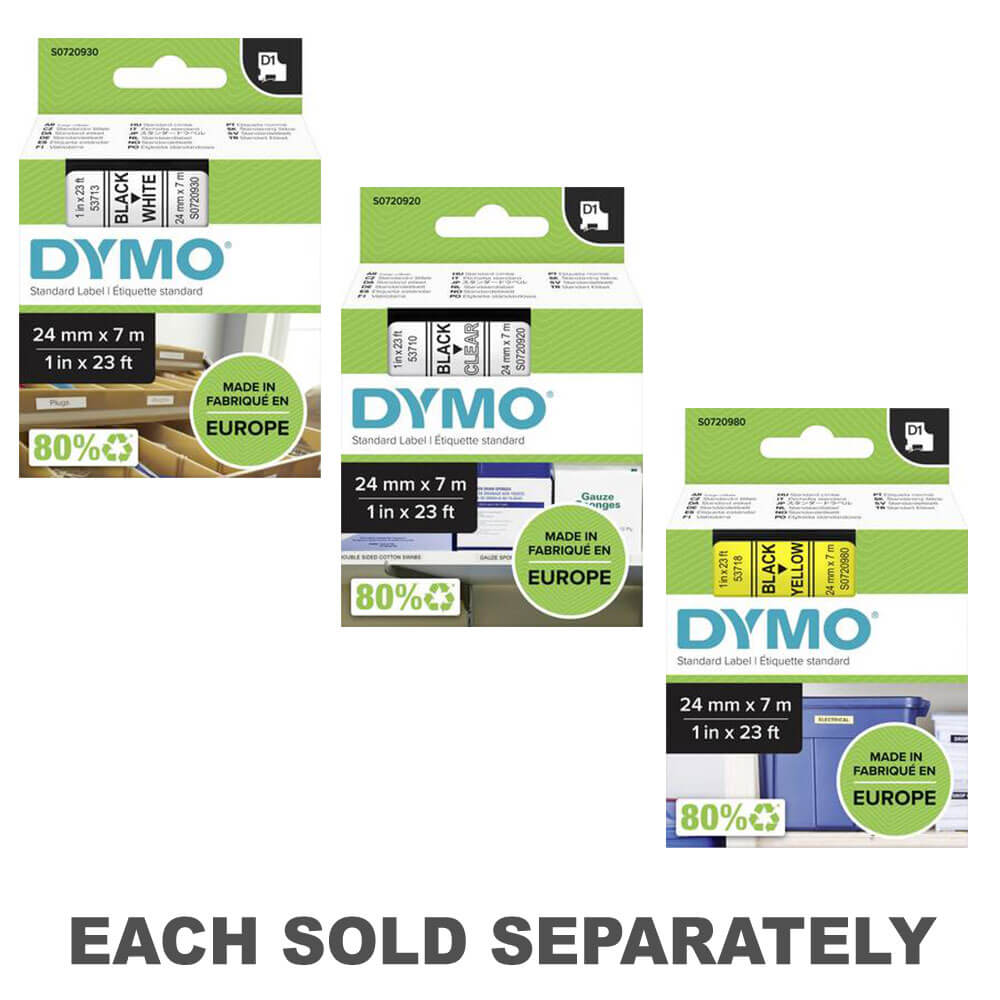 Étiquette de bande Dymo D1 24 mmx7m
