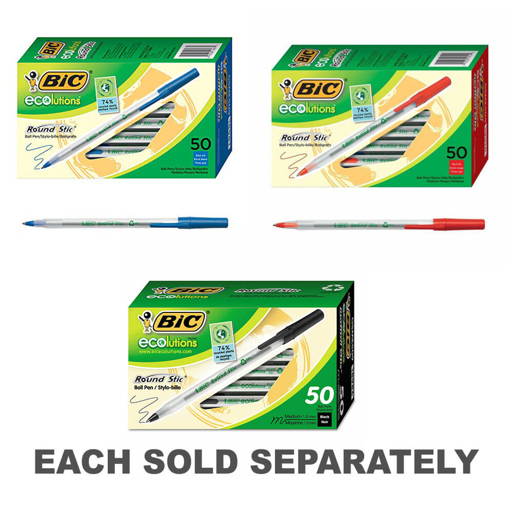 BIC ECOLUTIONS ROND STIC Ballpoint Pen 1.0 mm 50pk