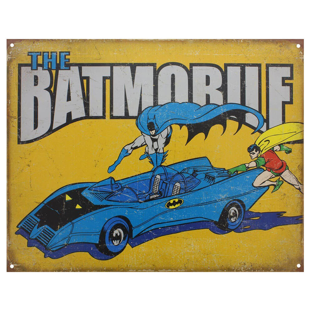 Le signe de l'étain rétro de Batmobile